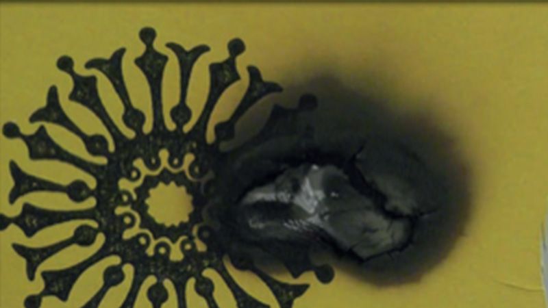 charred fire rated plasterboard