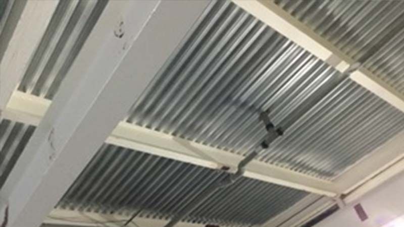 intumescent coating applied to steel